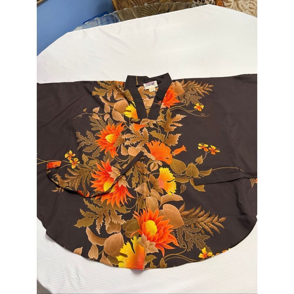 Resort Line Women’s Hawaiian Floral Vintage Top Blouse One Size Fits All